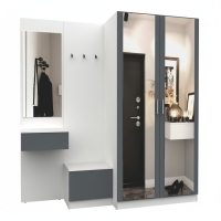 Набор мебели для прихожей "Марсель-164" МР 01-164 В2160 Ш2000 Г580 (ЛДСП Графит серый) Набор мебели для прихожей "Марсель-164" МР 01-164 В2160 Ш2000 Г580 (ЛДСП Графит серый)